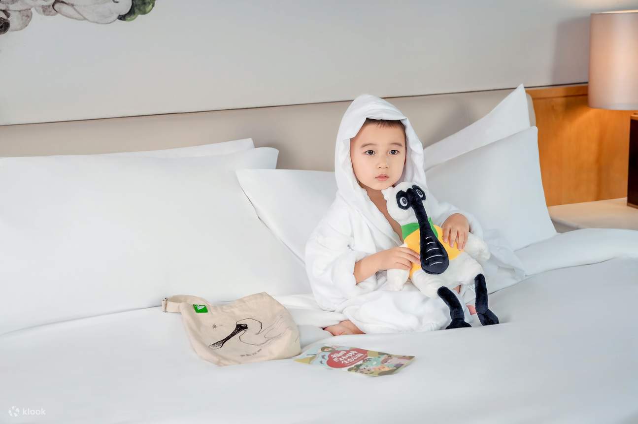 Arrival gift: Black-faced Spoonbill plush toy